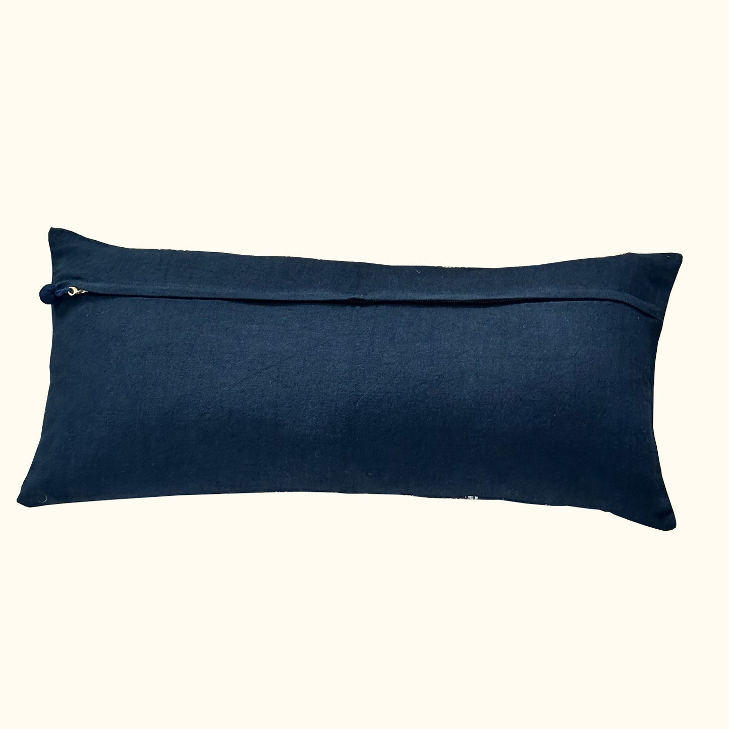 Shibori Waves-16x36-Indigo Silk Pillow