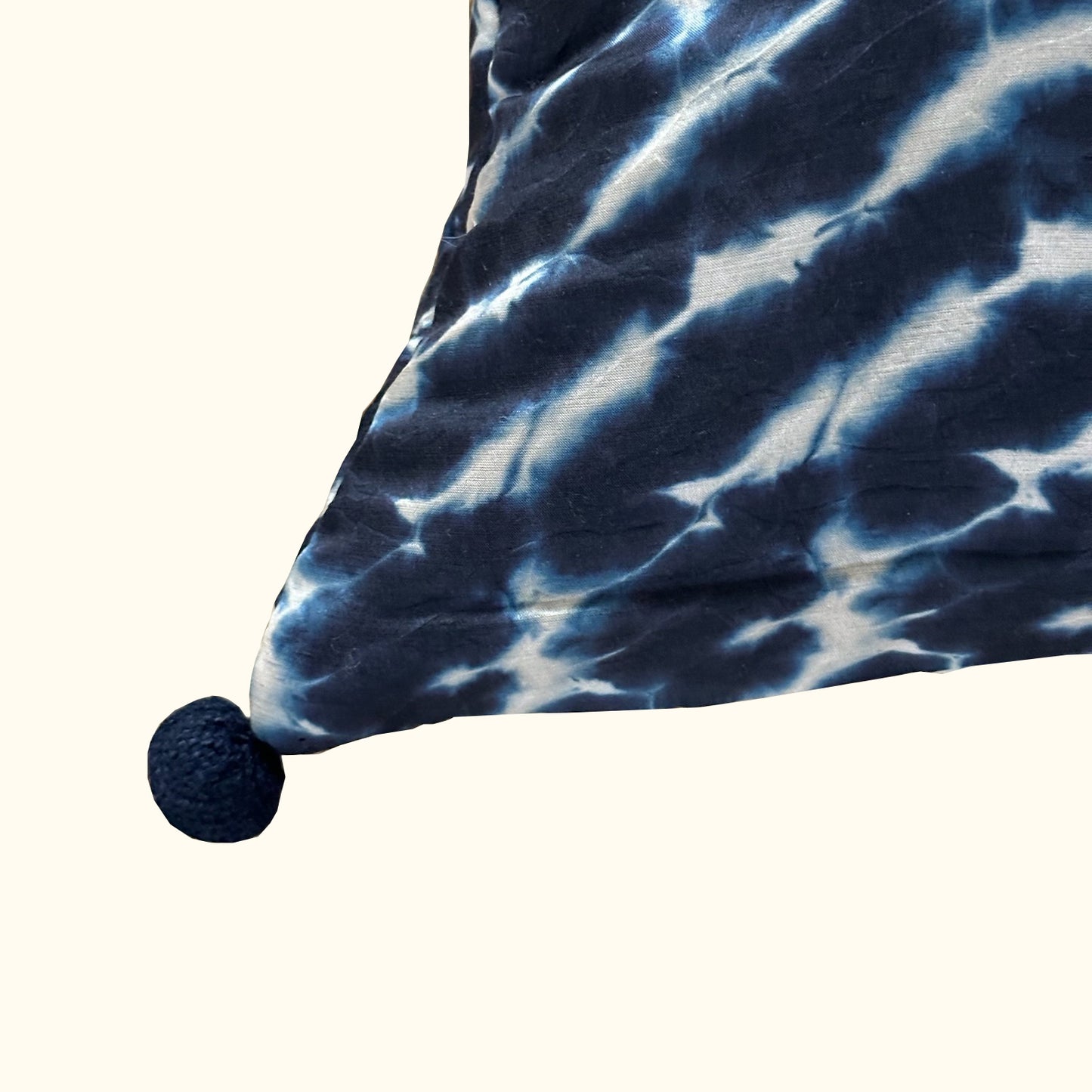 Shibori Waves-16x24-Indigo Silk Pillow