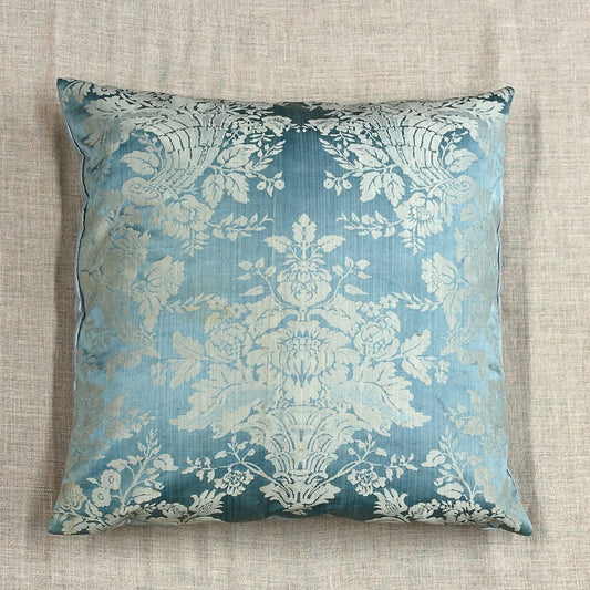 Antique Silk Damask Pillow - 20" x 20" - 323a