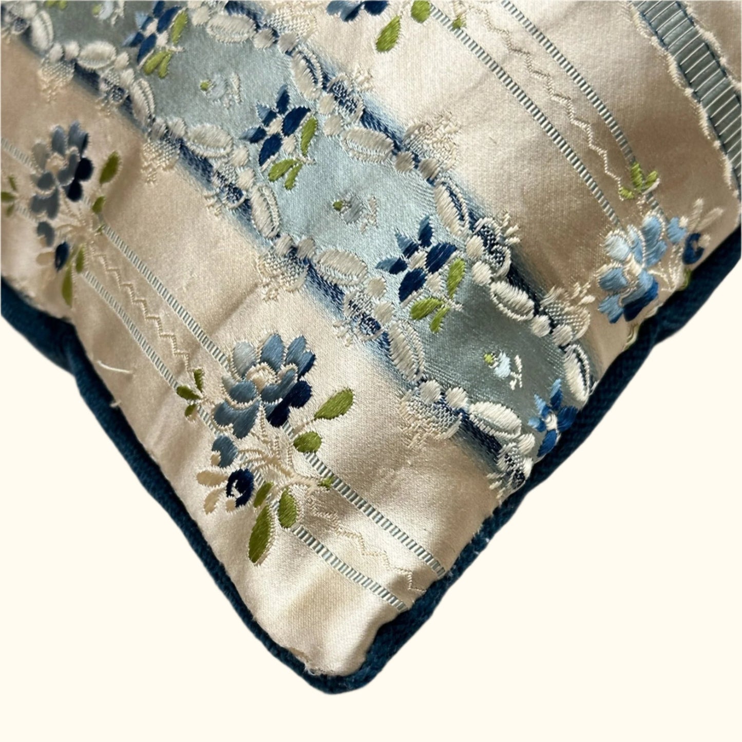 Antique Silk Brocade Pillow - 16" x 24" - France - 331b