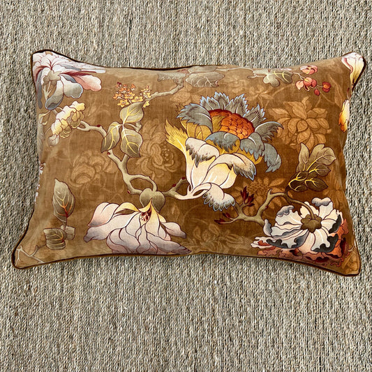 1920's Antique Printed Velvet Pillow - 16" x 24" - France - 375.1a