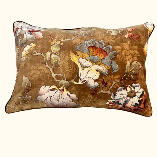 1920's Antique Printed Velvet Pillow - 16" x 24" - France - 375.1a