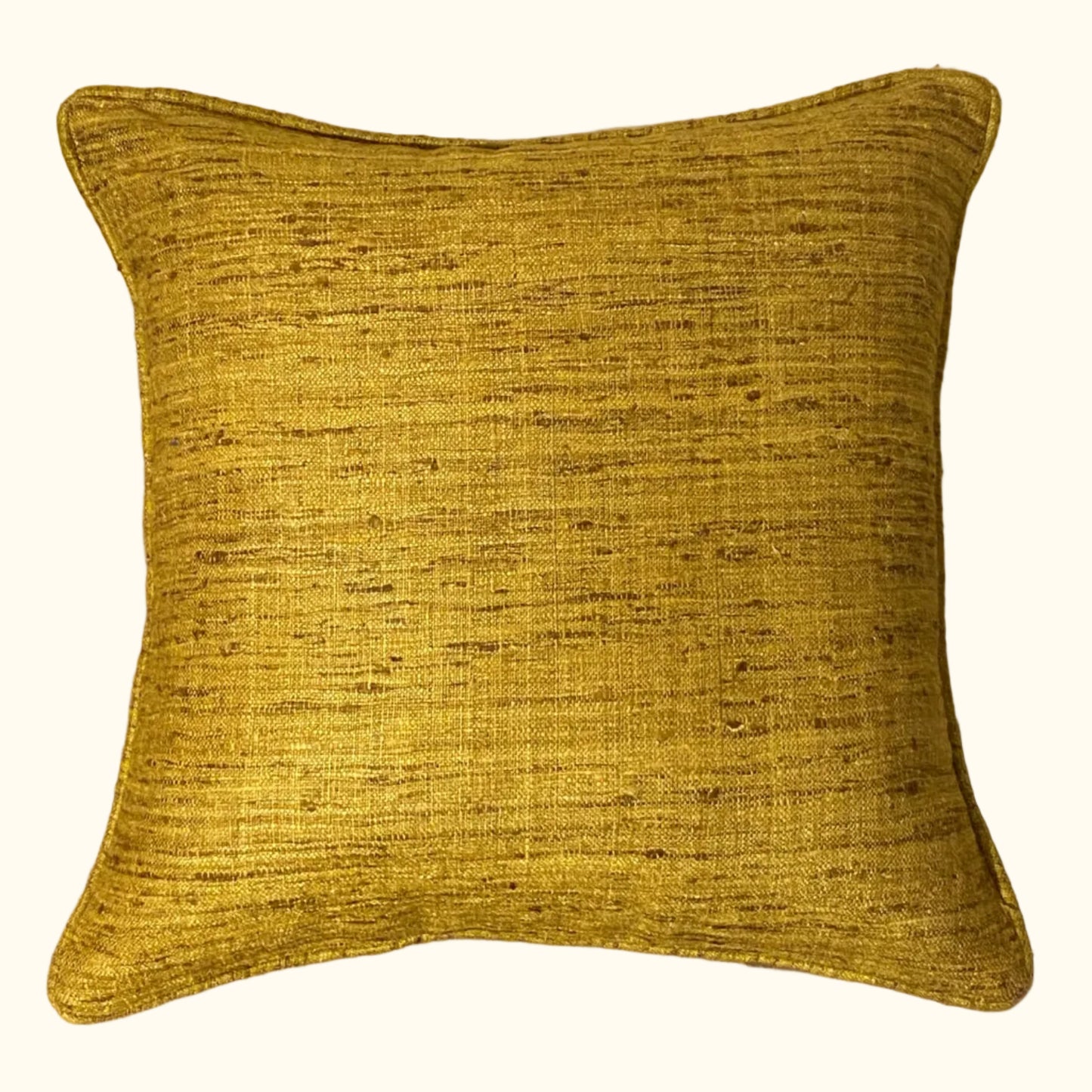 Bronze Wild Silk with Piping Pillow - 20" x 20" - India - S108D