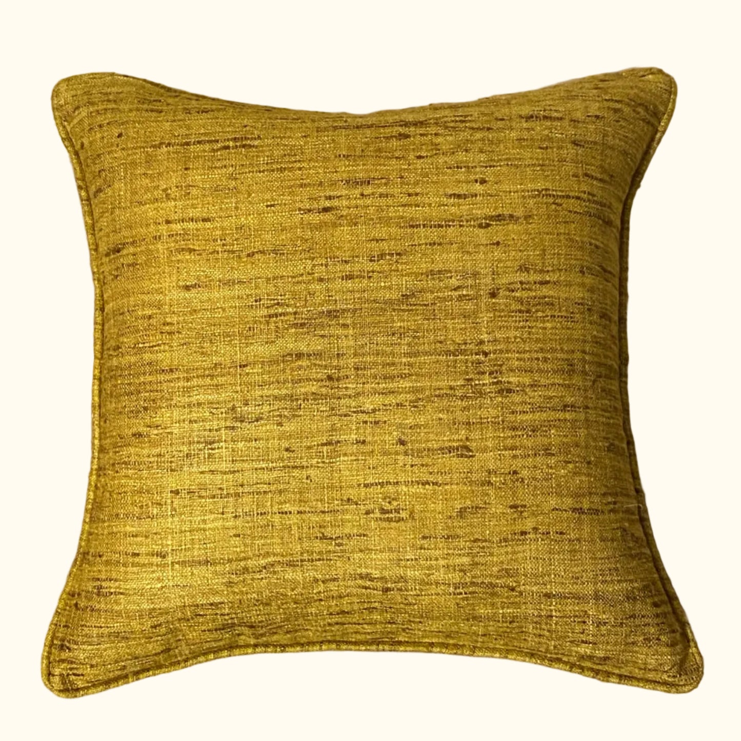 Bronze Wild Silk with Piping Pillow - 20" x 20" - India - S108D