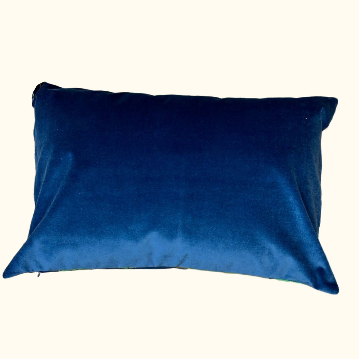 1970's Cotton Floral Pillow - 16" x 24" - USA - 413a