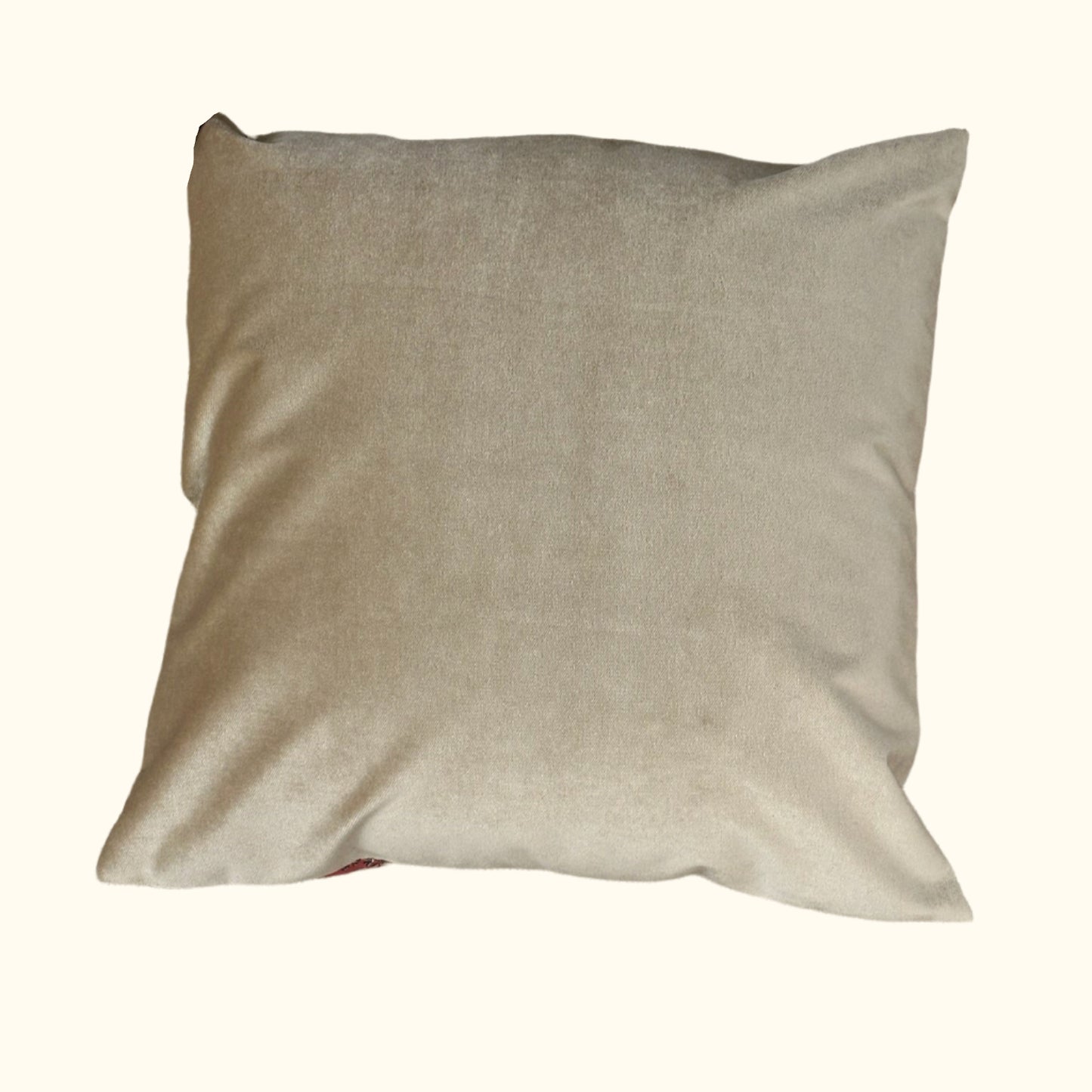 Vintage Cotton Indiene Floral Pillow - 22" x 22" - England - 415b