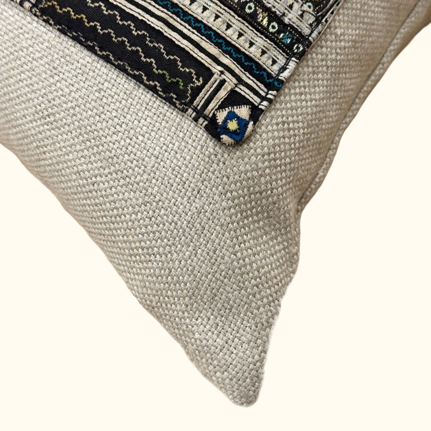 Vintage Hmong Batik Embroidered Pillow - 16x24 - China - 466a