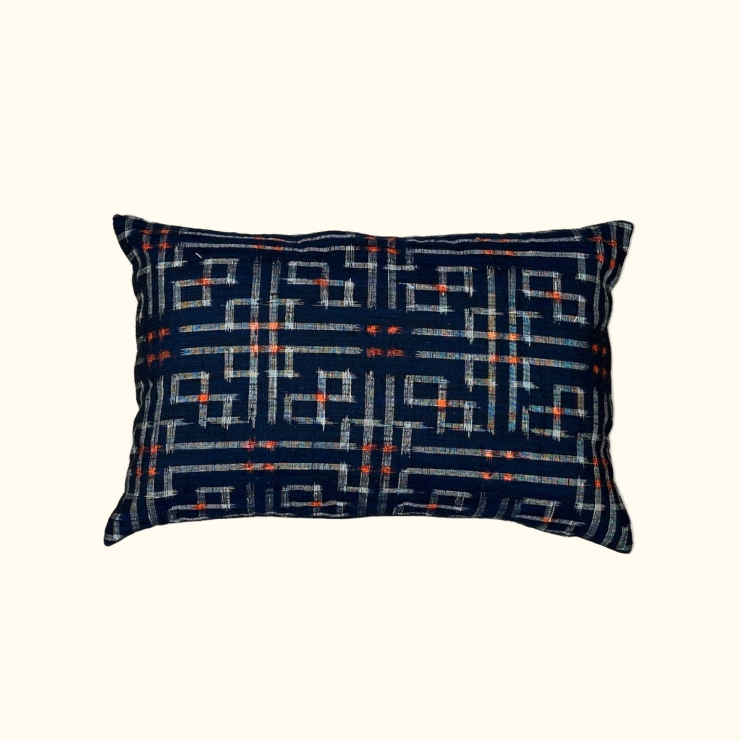 Vintage Silk Ikat Kimono Pillow - 11x17 - Japan - 428a