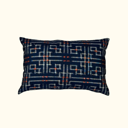 Vintage Silk Ikat Kimono Pillow - 11x17 - Japan - 428a