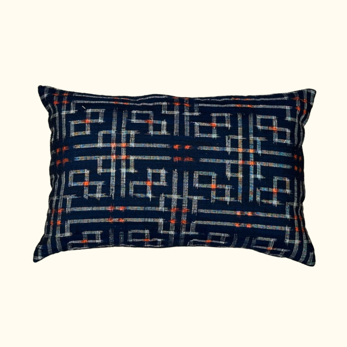 Vintage Silk Ikat Kimono Pillow - 11x17 - Japan - 428B