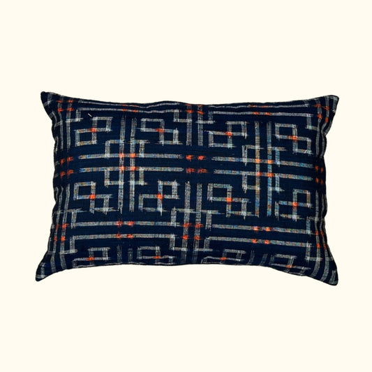 Vintage Silk Ikat Kimono Pillow - 11x17 - Japan - 428B