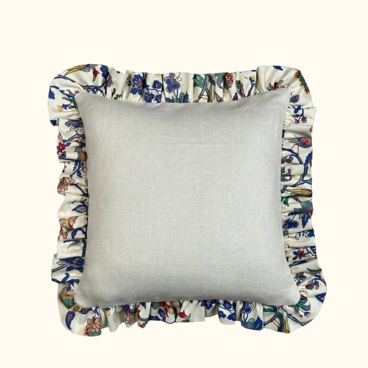 Cotton Jacobean Floral Pillow - 16" x 16" - 458a