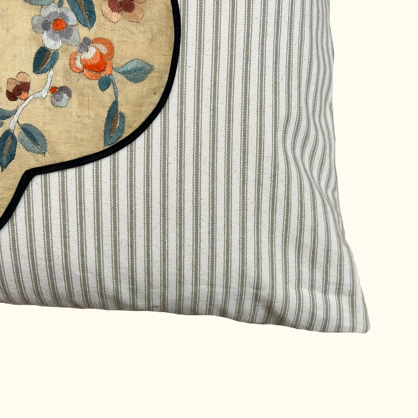 Antique Embroidery Pillow - 16" x 24" - China - 363a