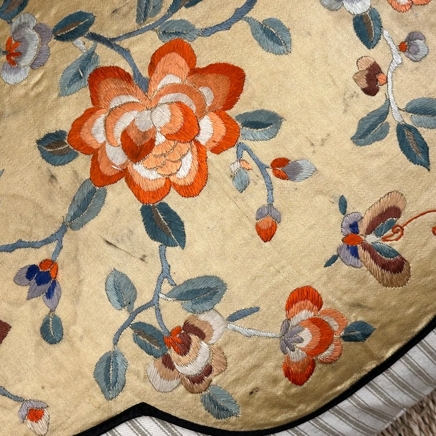 Antique Embroidery Pillow - 16" x 24" - China - 363a