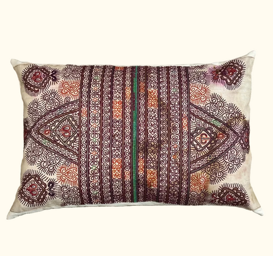 Antique Hand Embroidery Pillow - 16" x 24" - Afghanistan - 341a