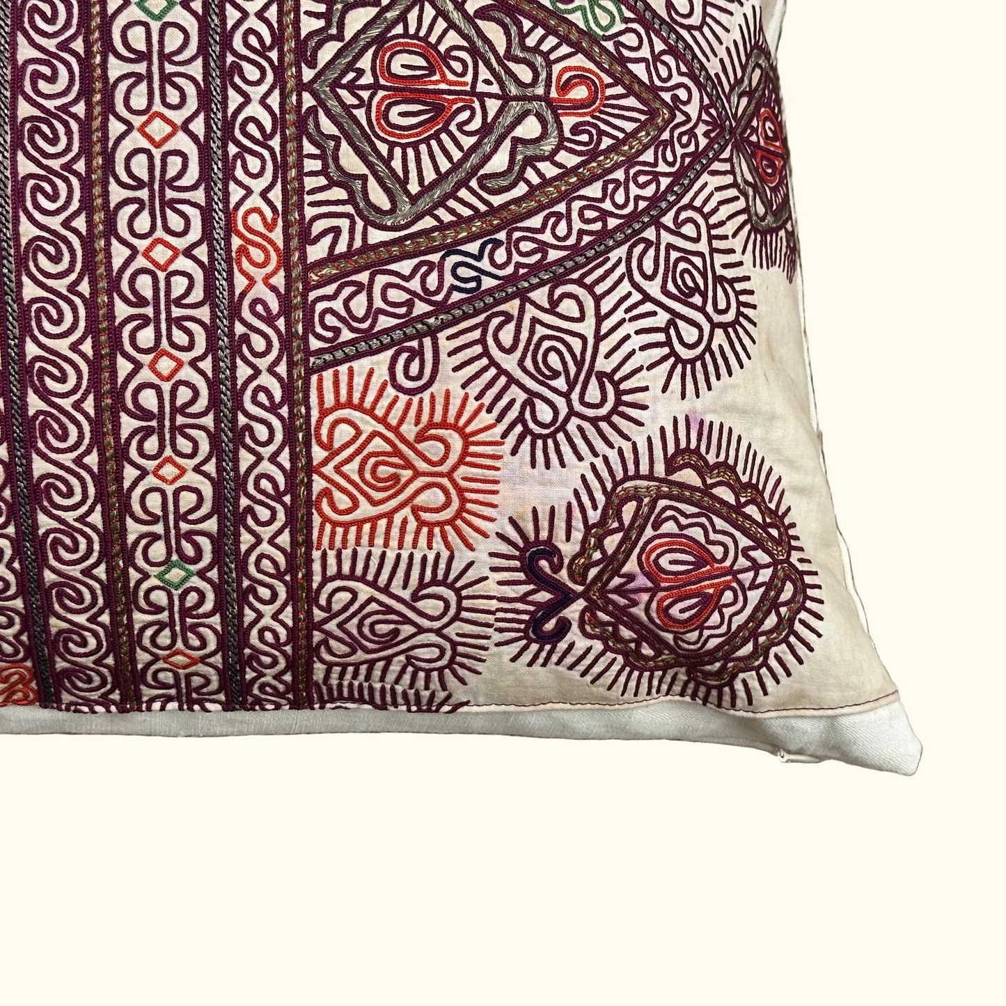 Antique Hand Embroidery Pillow - 16" x 24" - Afghanistan - 341a