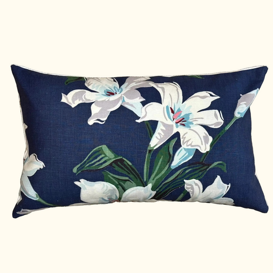 Vintage Salson Floral Cotton c. 1950's Pillow - 13" x 20" - 469a