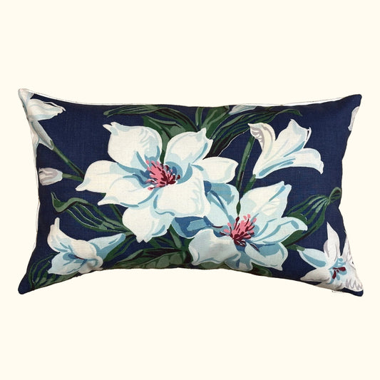 Vintage Salson Floral Cotton c. 1950's Pillow - 13" x 20" - 469b