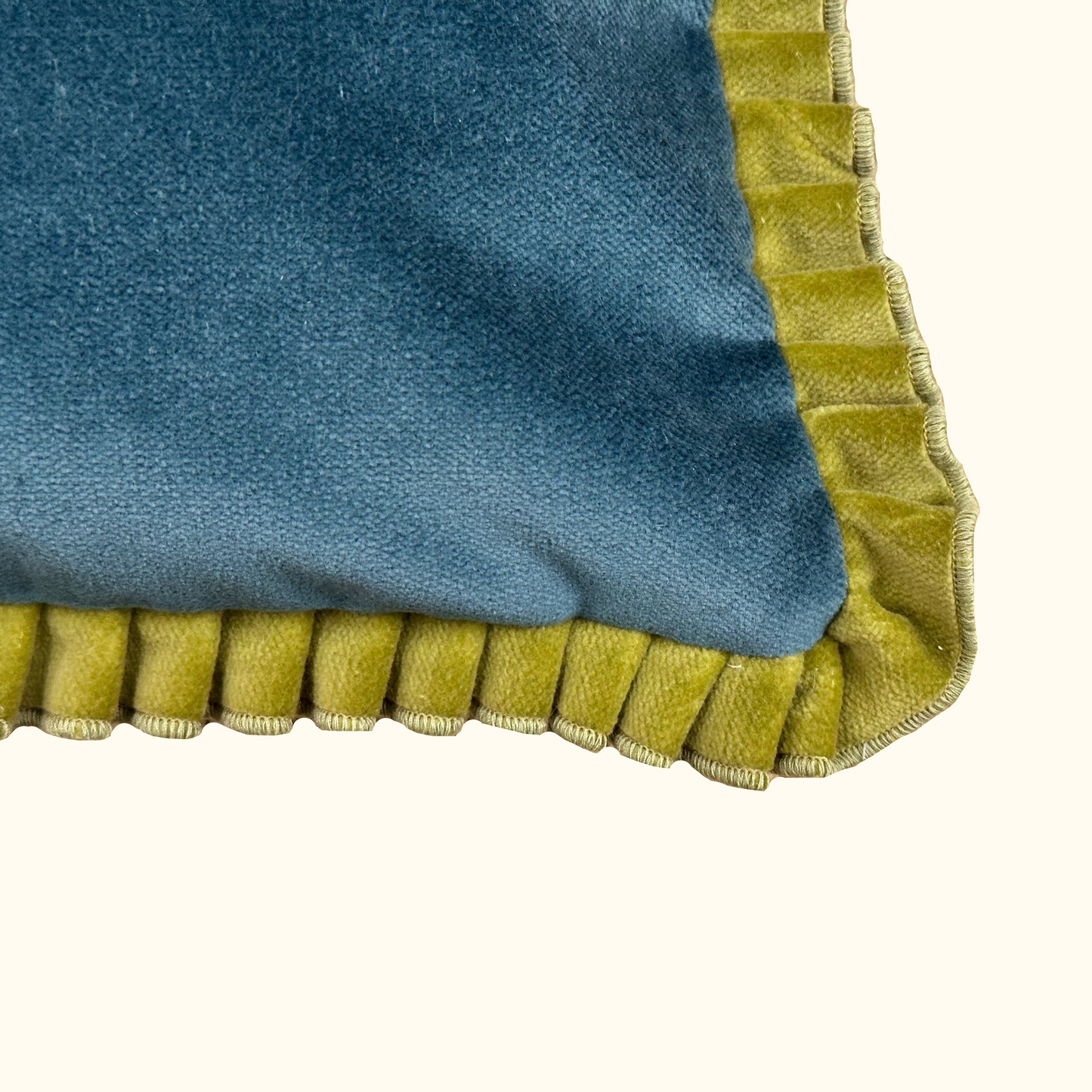Velvet Pleated Green Velvet Pillow - 13" x 20" - USA - 105a