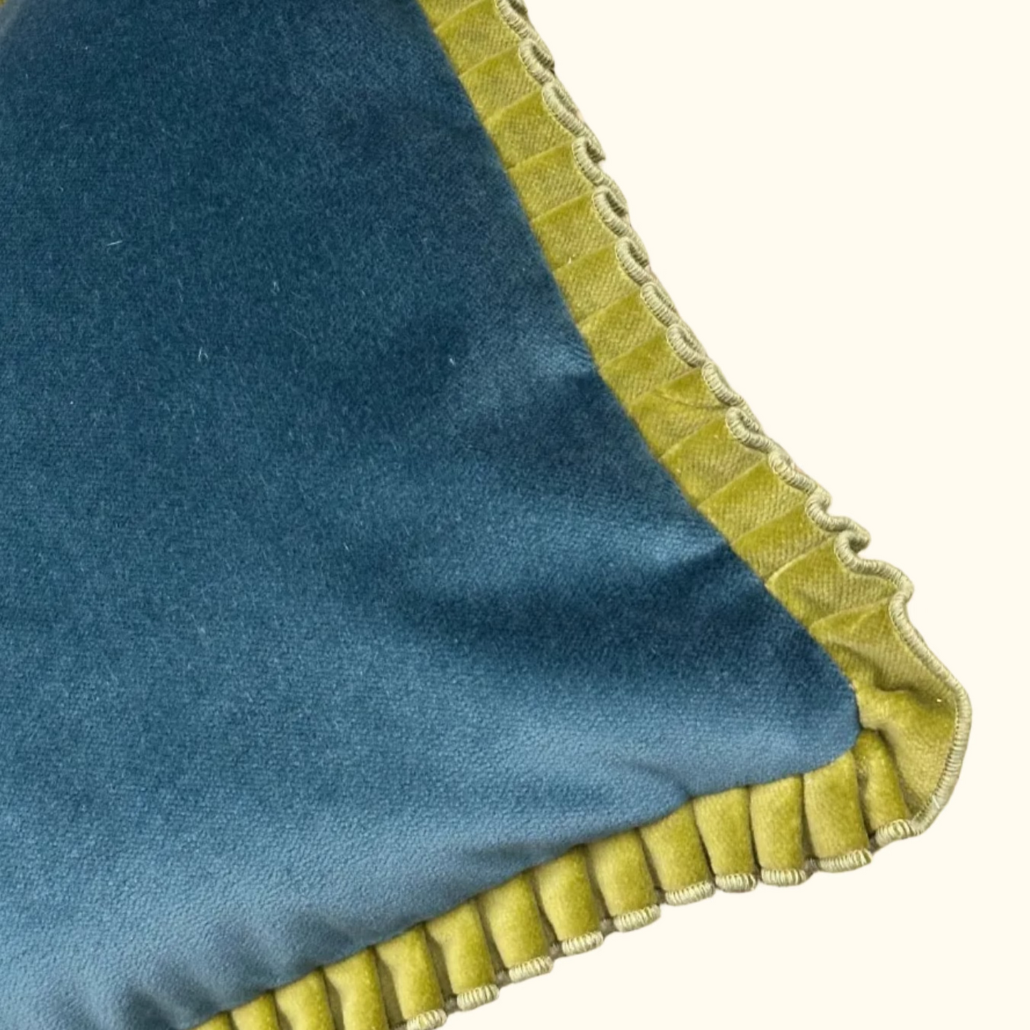 Velvet Pleated Green Velvet Pillow - 13" x 20" - USA - 105a