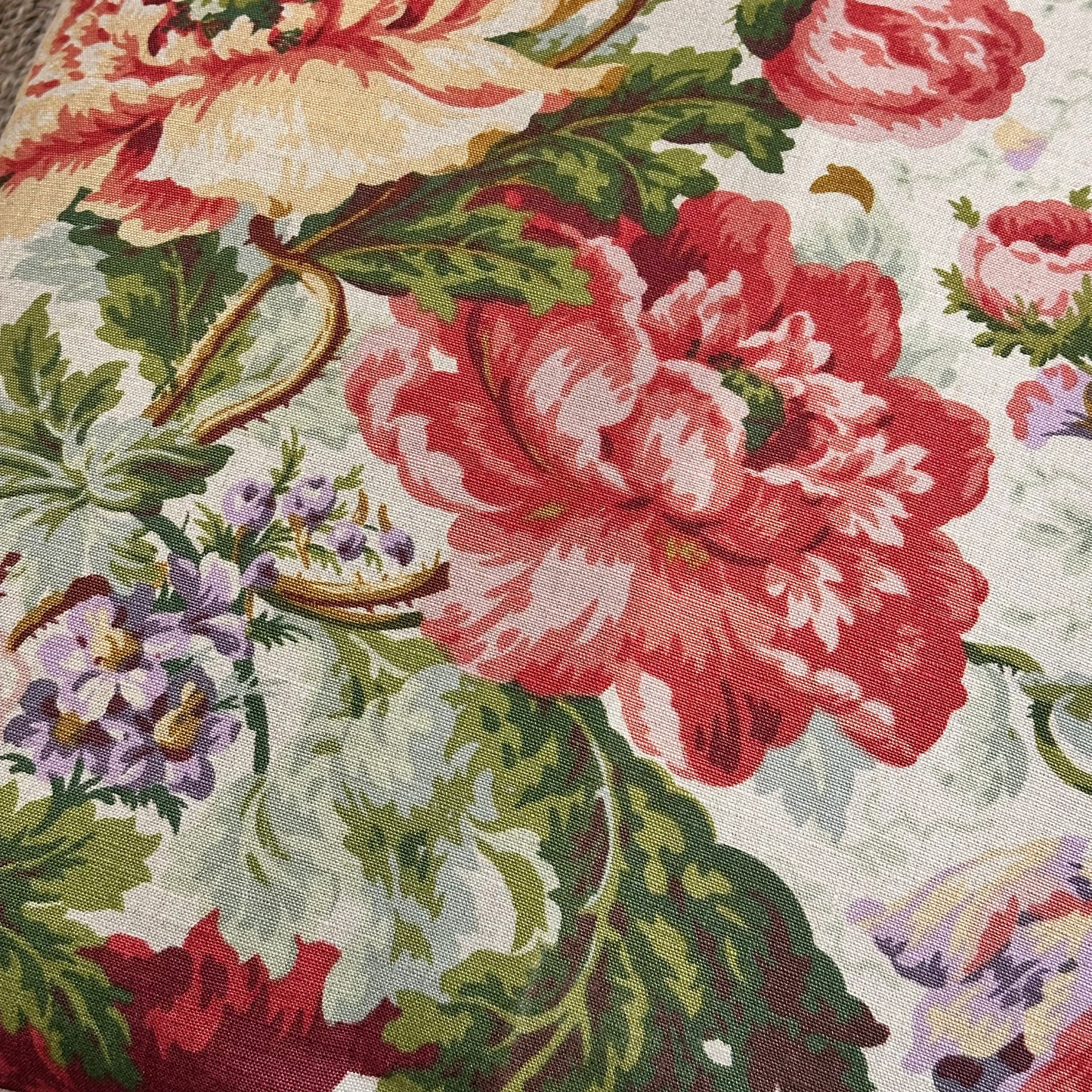 Vintage Rubelli Floral Linen Pillow - 24" x 24" - Italy - 449b