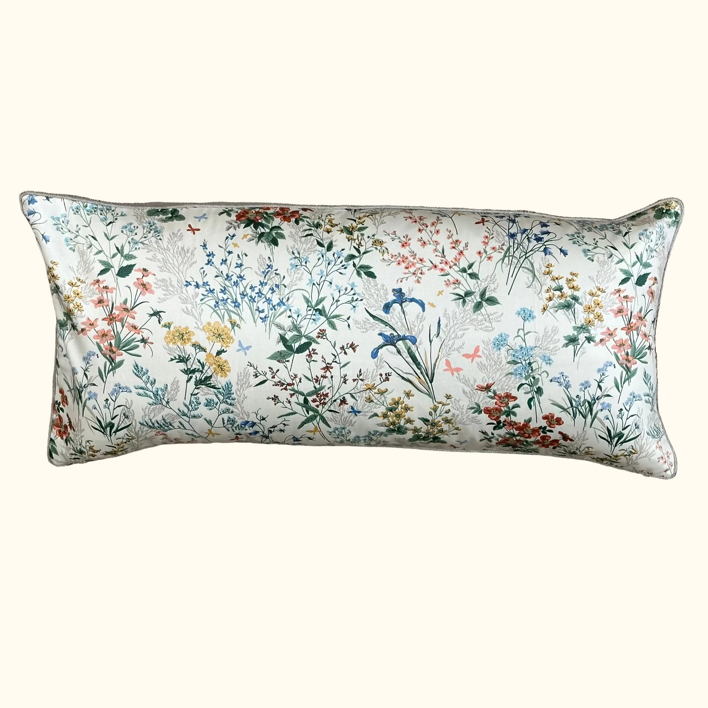 Vintage Botanical Cotton Sateen Pillow - 16" x 36" - 479a