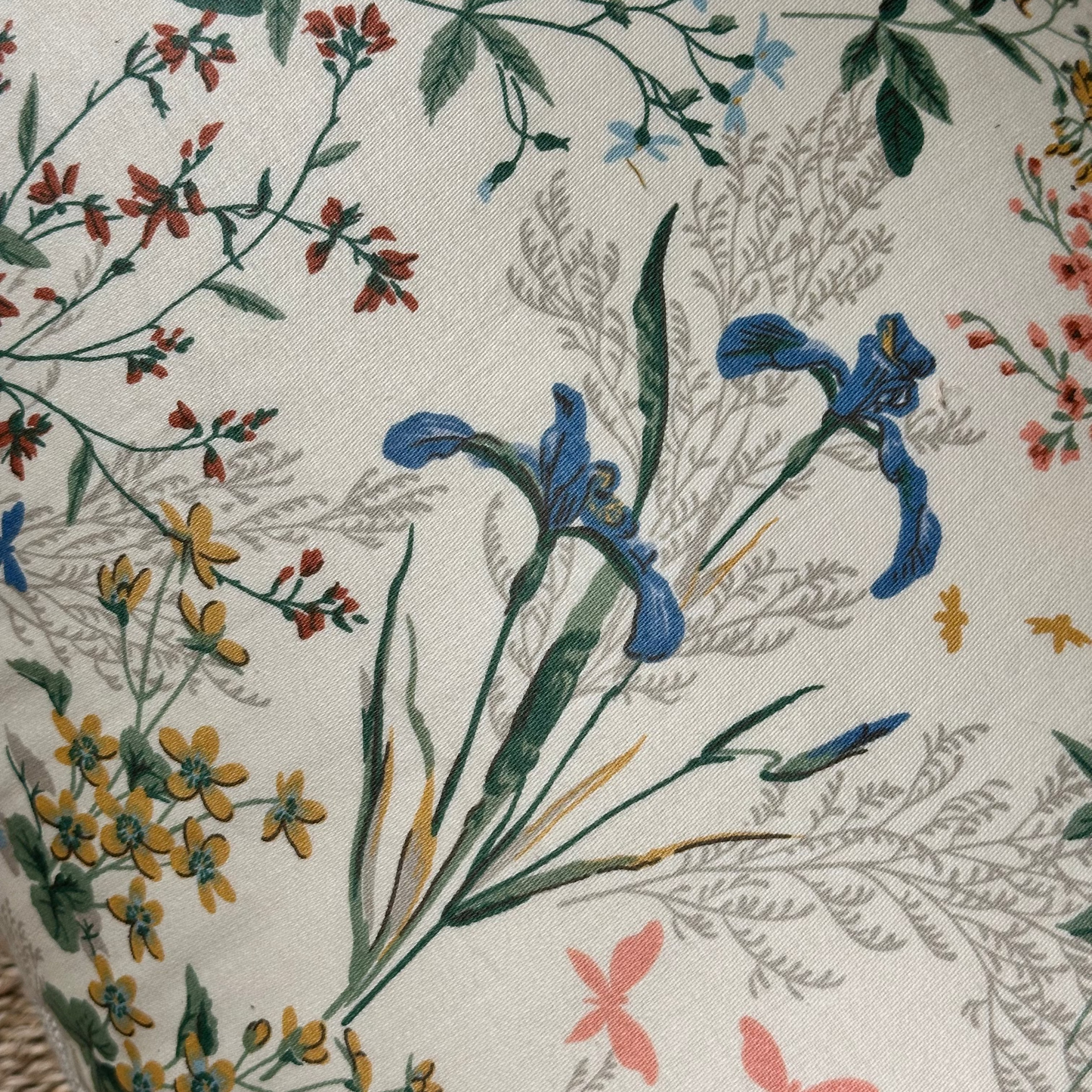 Vintage Botanical Cotton Sateen Pillow - 16" x 36" - 479a