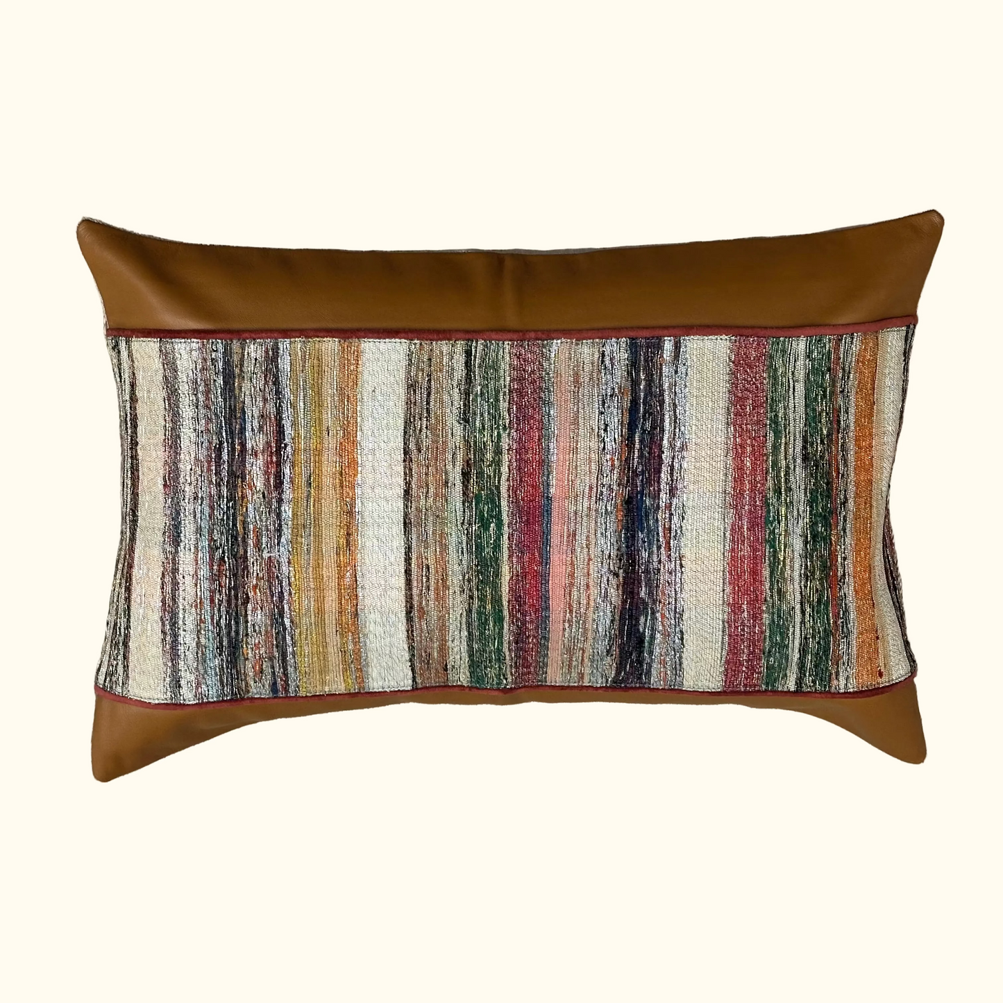 Vintage Recycled Yarn Runner Pillow - 16 x 24 - Japan - 551a