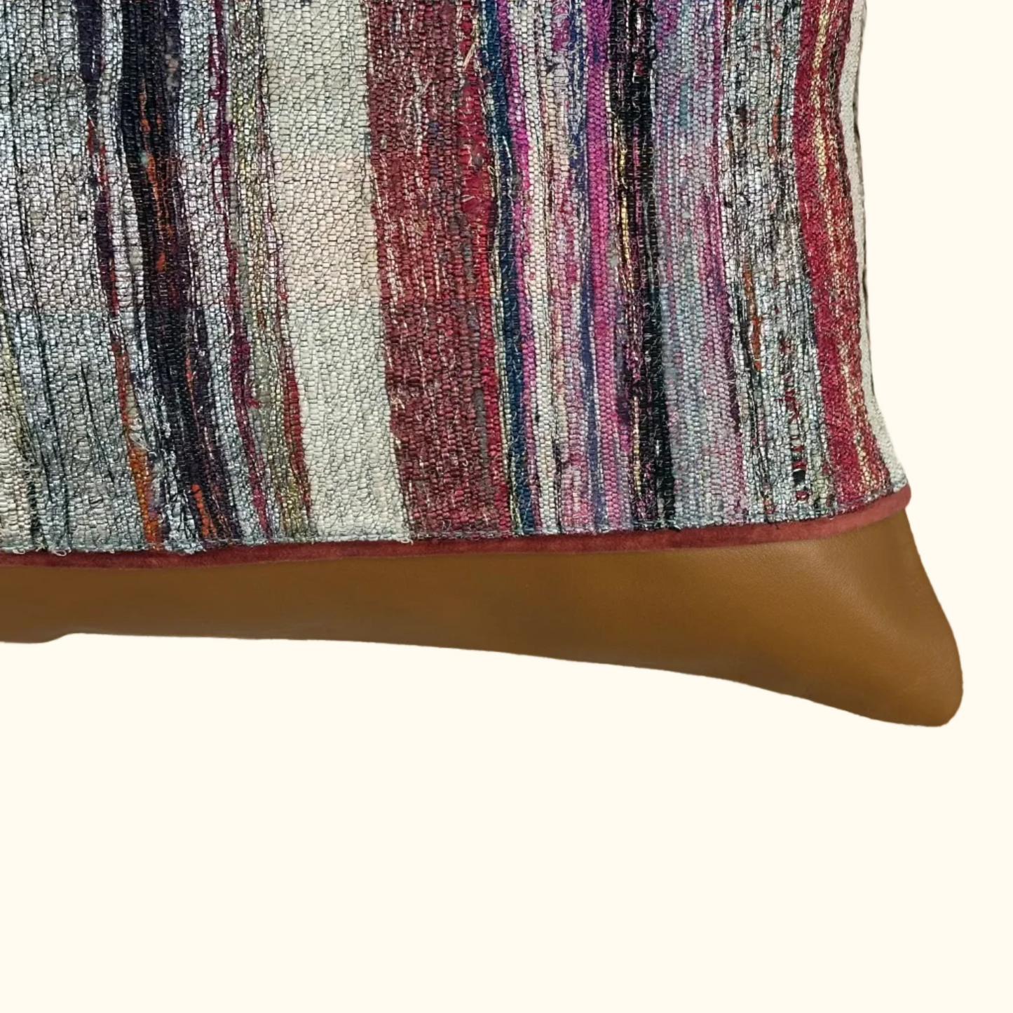 Vintage Recycled Yarn Runner Pillow - 16 x 24 - Japan - 551a