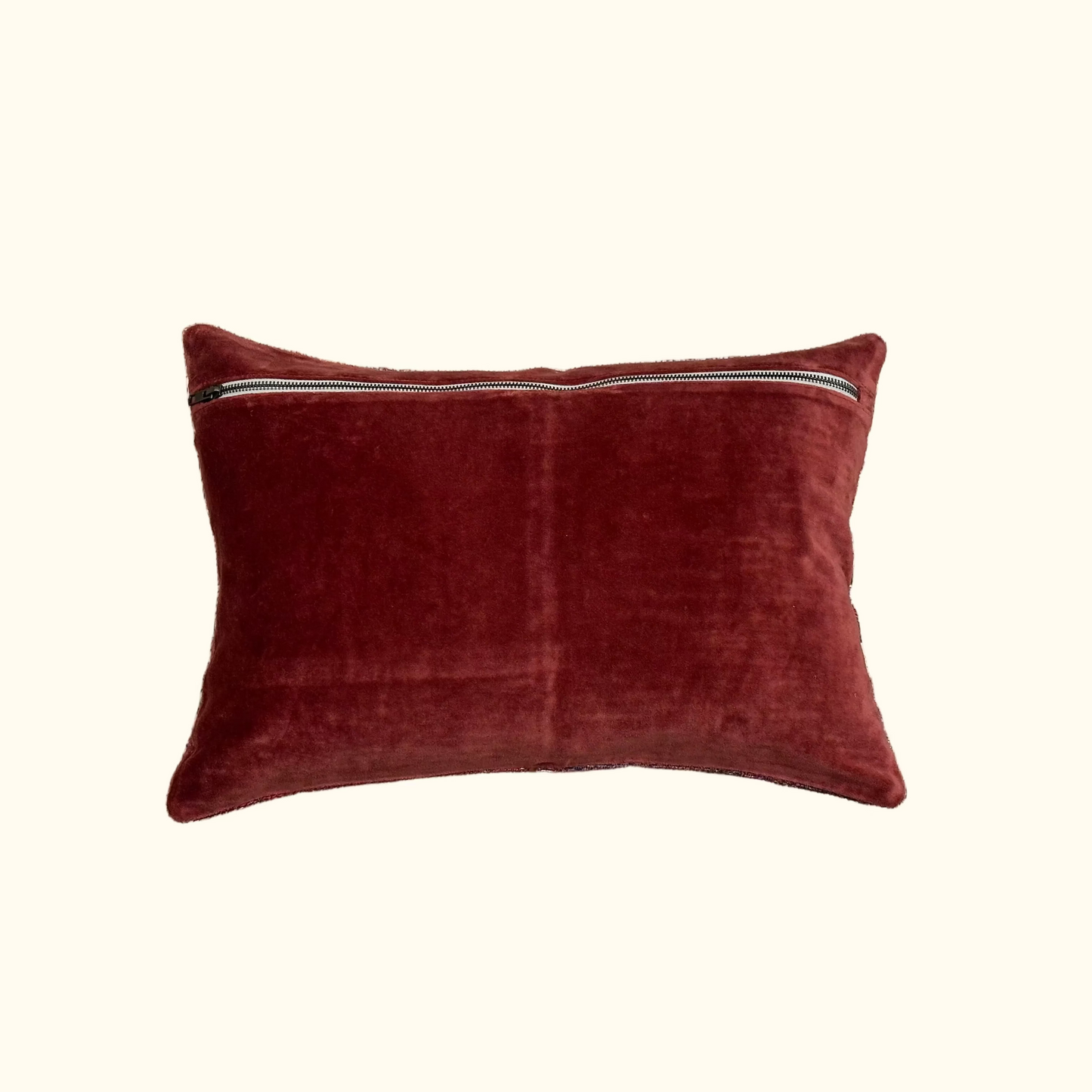 Vintage Recycled Yarn Runner Pillow - 13 x 20 - Japan - 552a