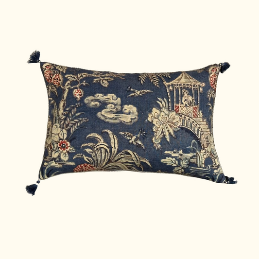 Vintage Toile Pillow - 11" x 17" - France - 553a