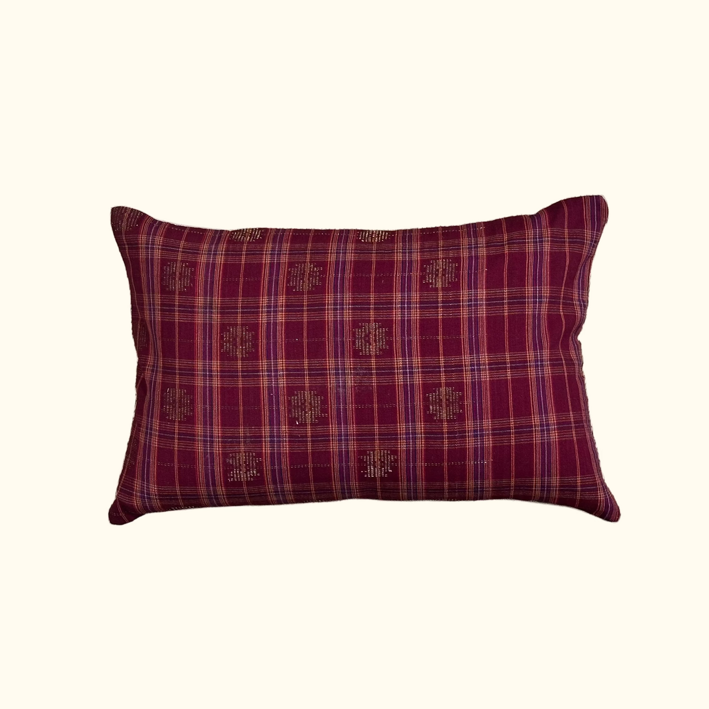 Vintage Dobby Weave with Metallic Detail Pillow - 11" x 17" - India - 544a