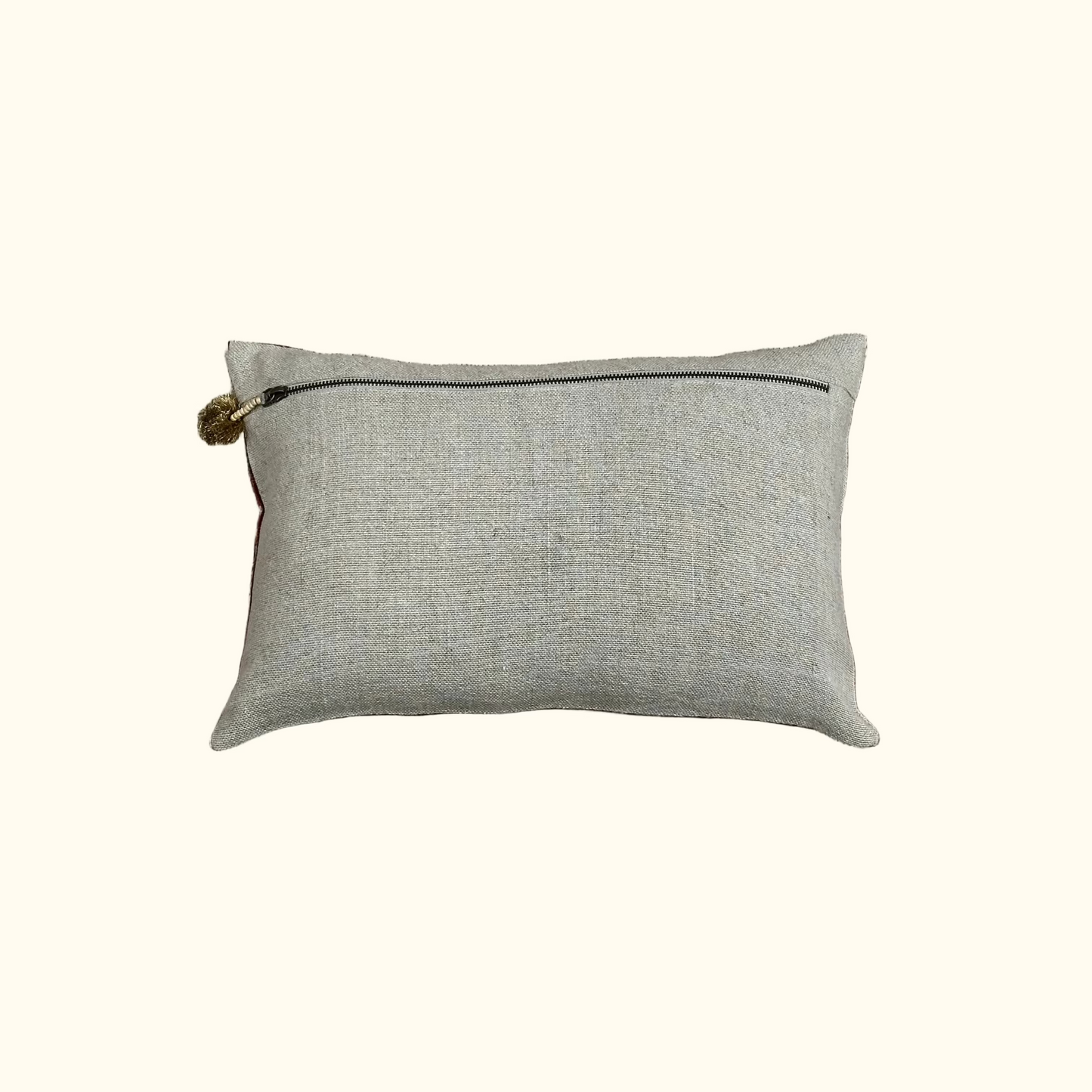 Vintage Dobby Weave with Metallic Detail Pillow - 11" x 17" - India - 544a
