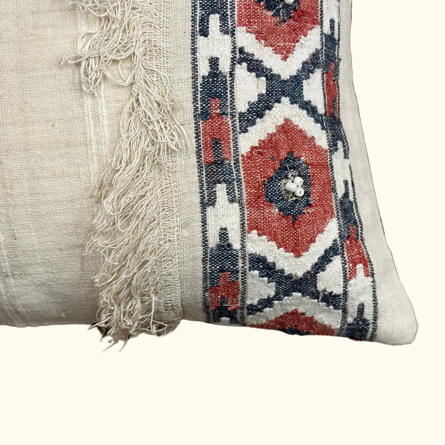 Vintage Embroidered Hamam Towel Pillow - 13 x 20 - Turkey - 562a