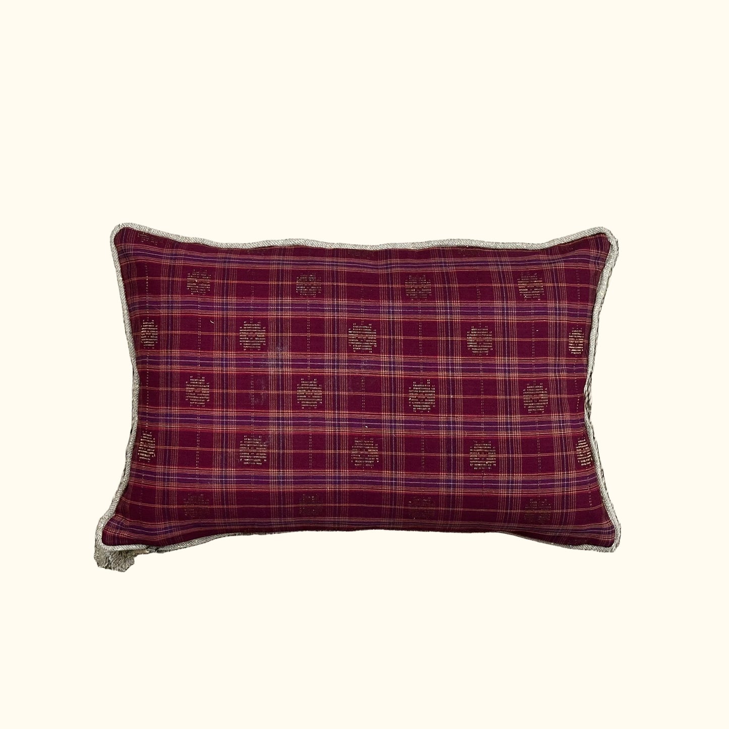 Vintage Dobby Weave with Metallic Detail Pillow - 13 x 20 - India - 568c