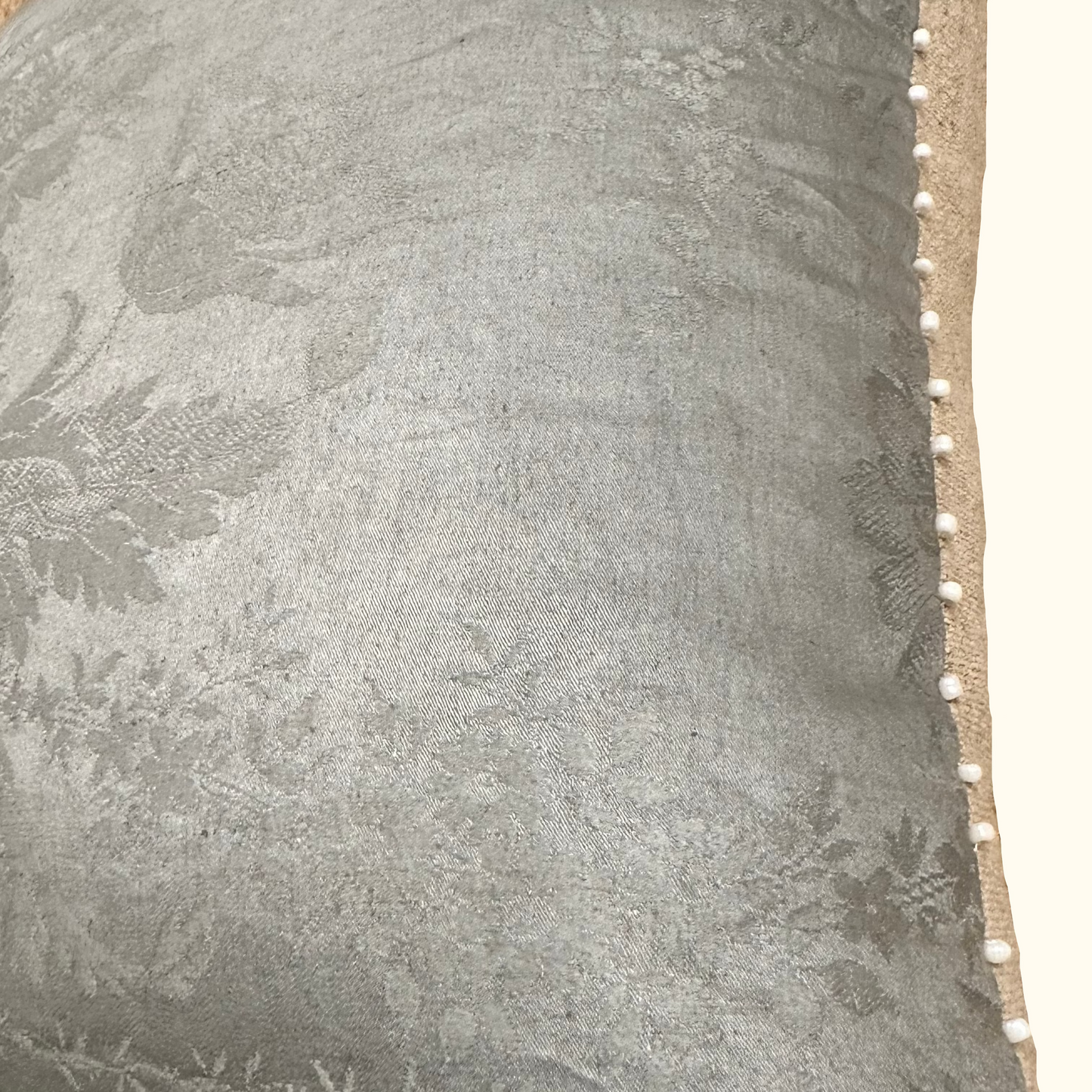 Vintage Silk Damask Pillow - 22 x 22 - India - 569a