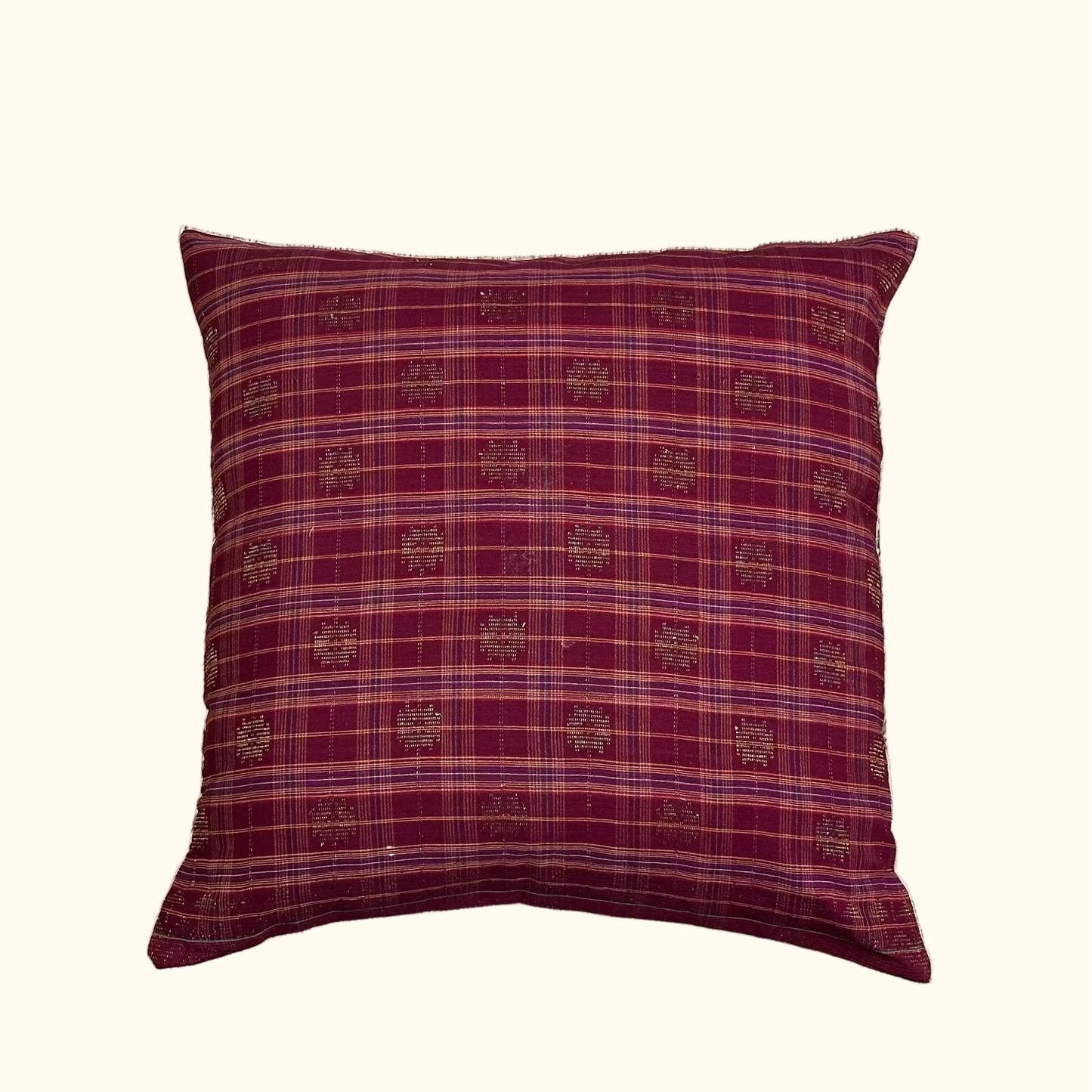 Vintage Dobby Weave with Metallic Detail Pillow - 20" x 20" - India - 568a