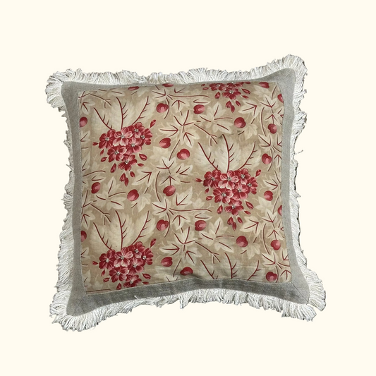 Vintage Floral Print Pillow - 20 x 20 - 566a