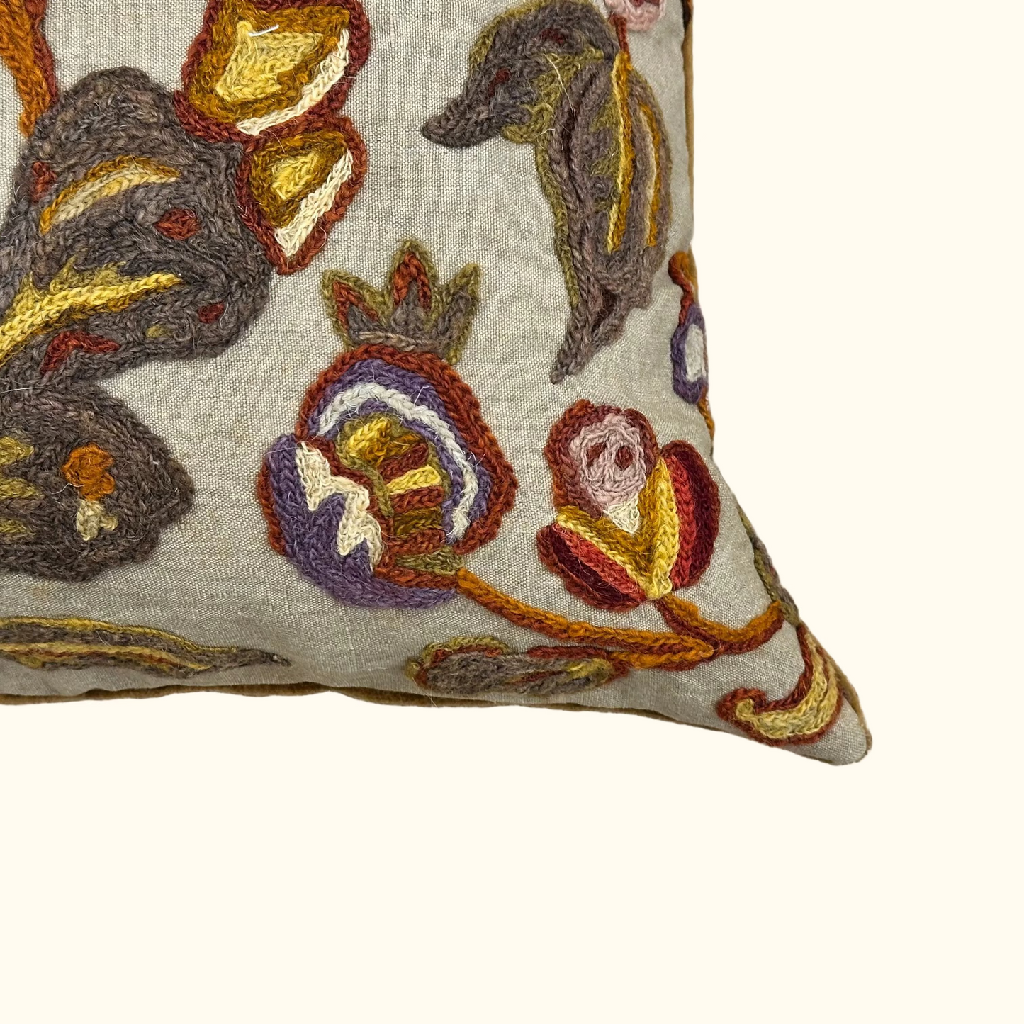 Vintage Wool Pillow - 22" x 22" - 409b