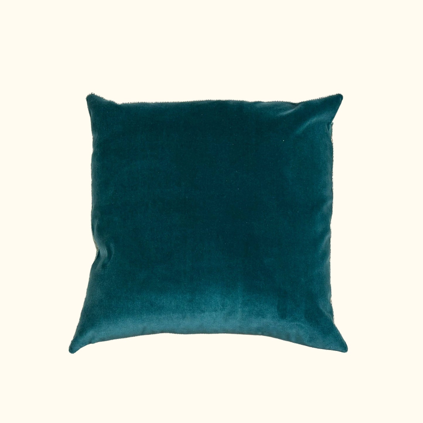 Vintage Hand Printed Floral Pillow - 22" x 22" - 478b