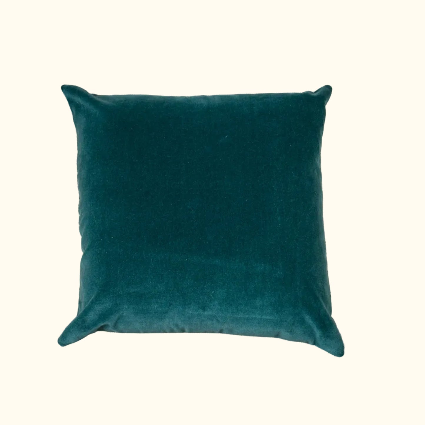 Vintage Hand Printed Floral Pillow - 22" x 22" - 478a