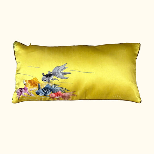 Vintage Silk on Silk Embroidery - 12" x 6" - China - 427g