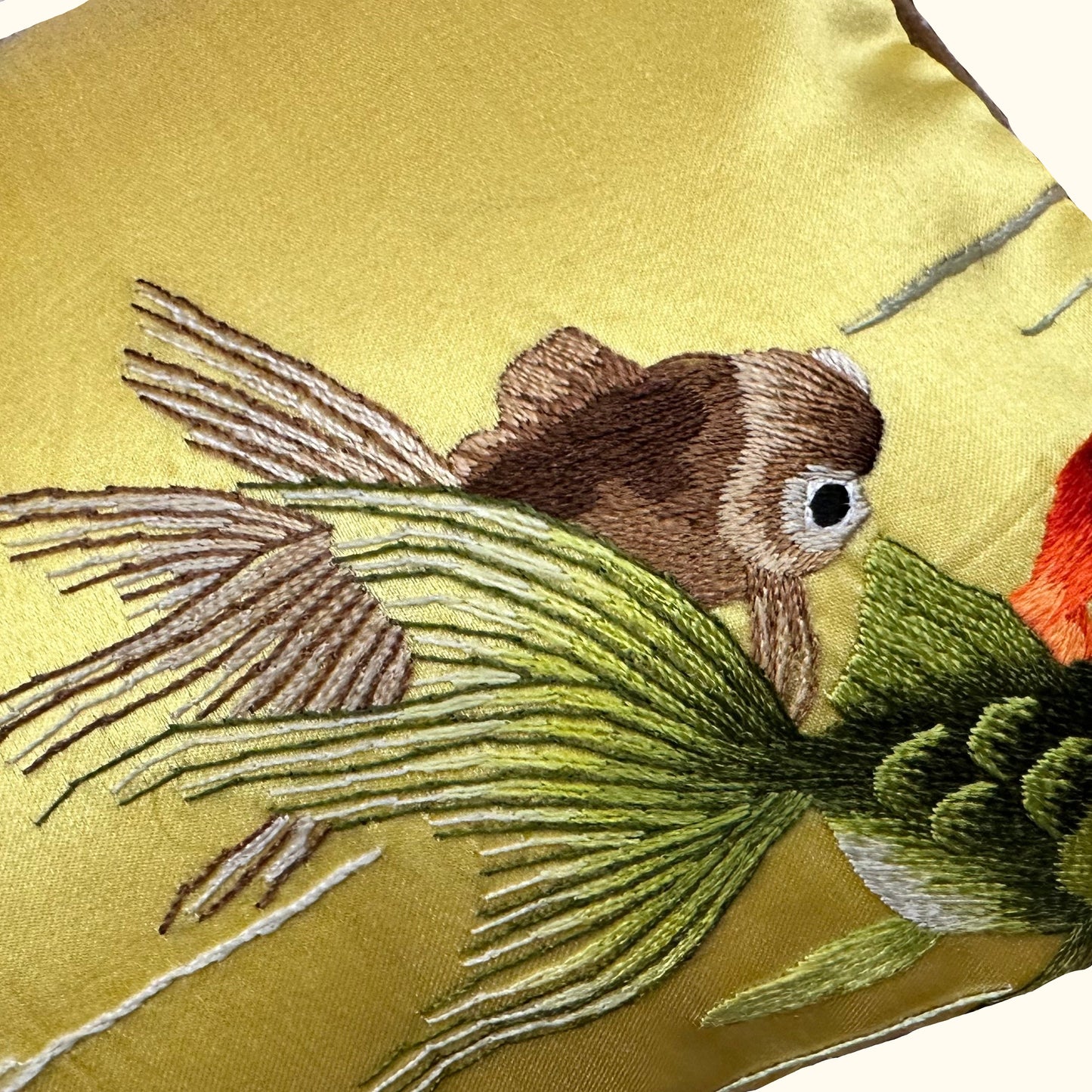 Vintage Silk on Silk Embroidery - 12" x 6" - China - 427h