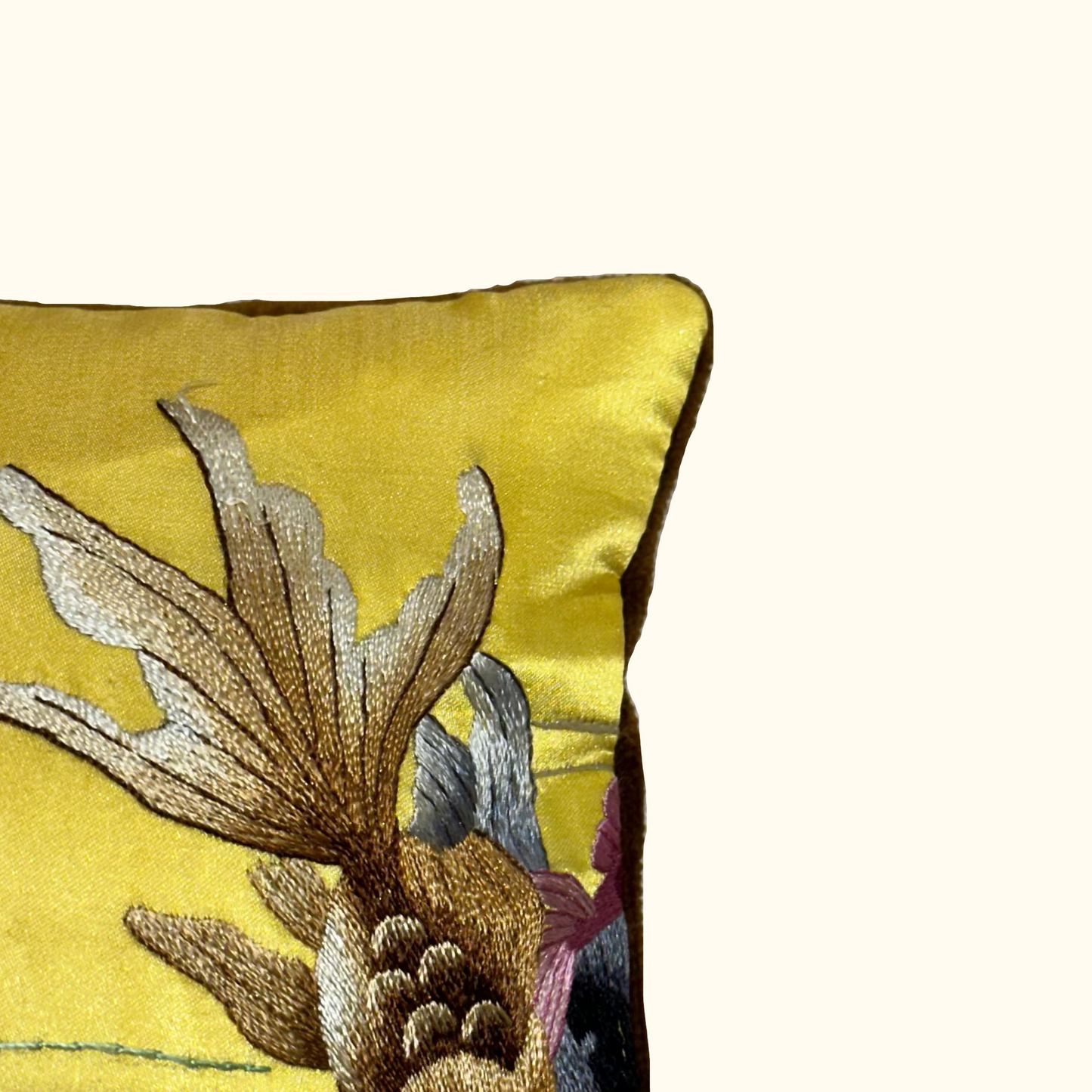 Vintage Silk on Silk Embroidery - 12" x 6" - China - 427I