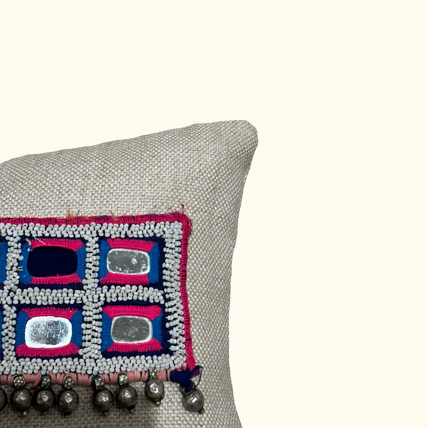 Vintage Banjara Belt Pillow - 10" x 27" - India - 475a