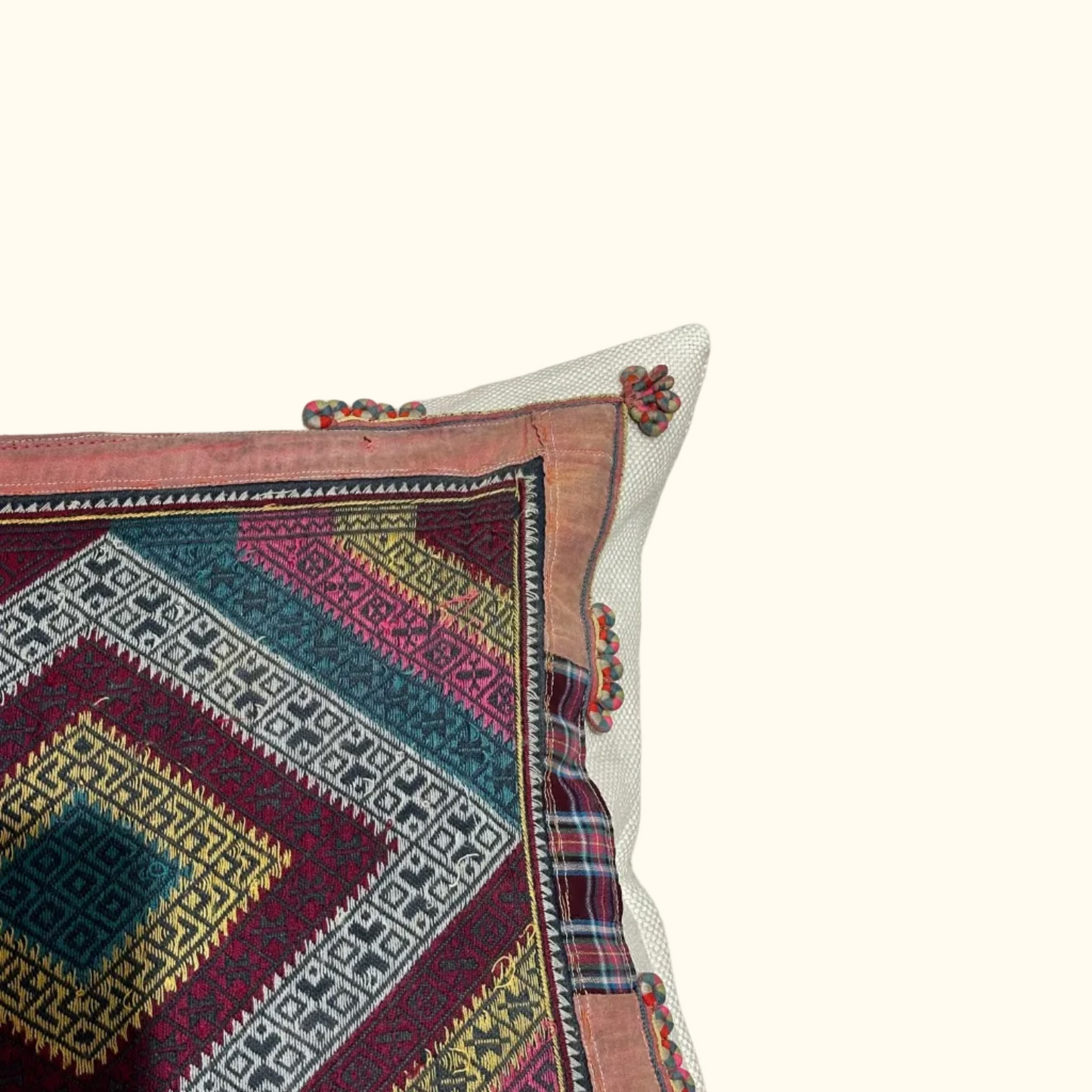 Vintage Turkish Handwoven Textile Pillow - 16" x 36" - 482a