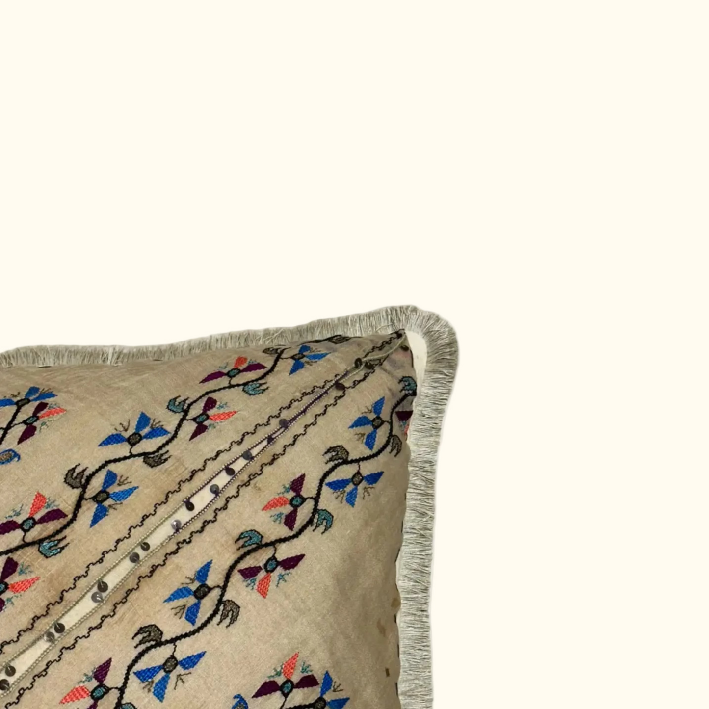 Antique Ottoman Embroidery - 22" x 22" - 535a