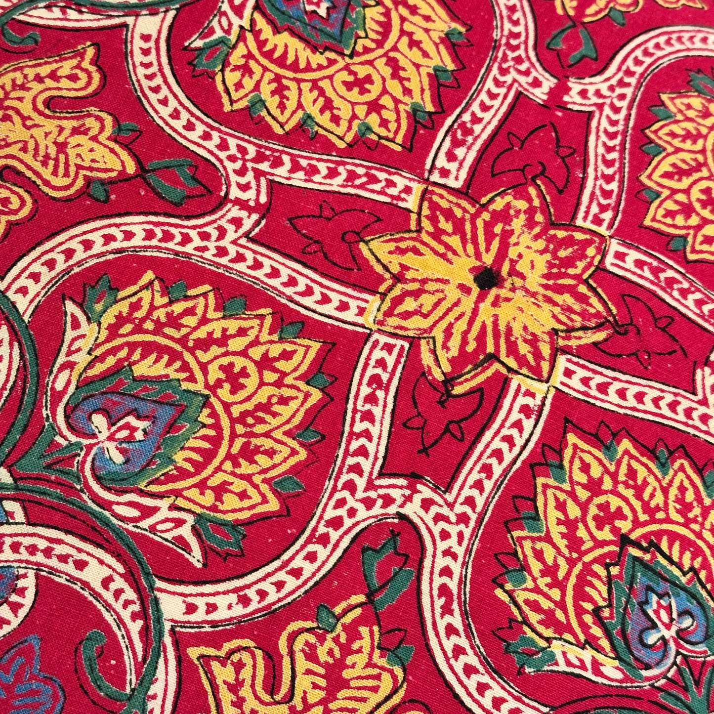 Vintage Block Print Pillow - 22" x 22" - India - 495a