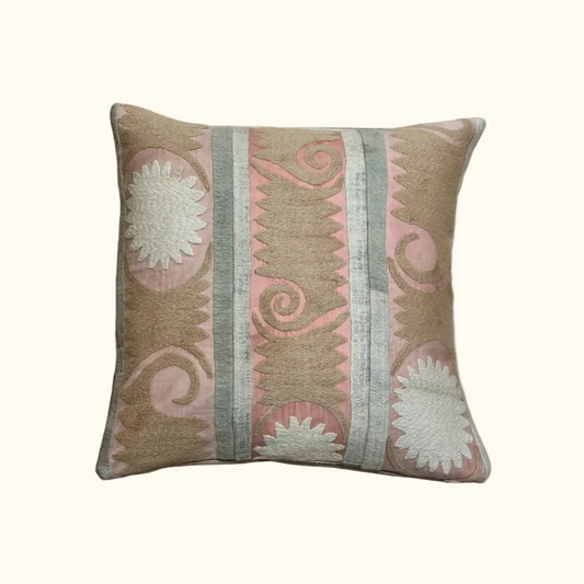 Vintage Suzani Pillow - 16" x 16" - Turkey - 520