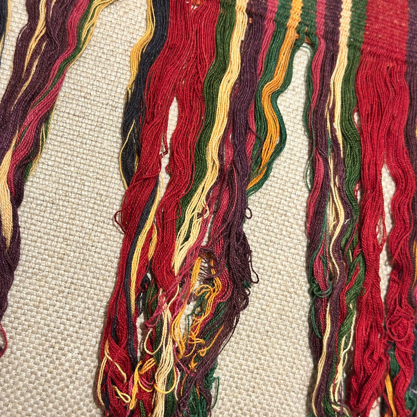 Vintage Woven with Embroidery Pillow - 13" x 20" - Guatemala - 497c
